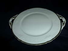 alte K & A Krautheim Tortenplatte ~ Jugendstil mit Goldrand Kuchenteller Teller