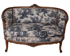 Sitzmöbel Prunksessel edles Sofa mit Holzrahmen French Boudoir Kanapee Vintage