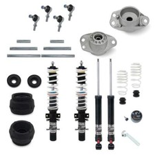 NJT Gewindefahrwerk Härte verstellbar Domlager Koppelstangen Set für VW Polo 6R