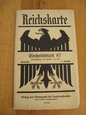 alte Reichskarte Einheitsblatt Nr.87 Umgebung von Halle a.d.Saale von 1933