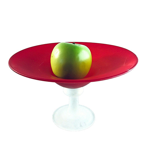Vintage glas rot glasschale - rot,