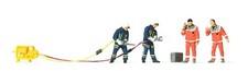 Preiser 10625 Feuerwehrmänner in moderner Einsatzkleidung 4 Figuren H0 1:87 Neu