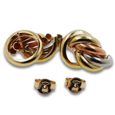 Ohrstecker Tricolor Ohrschmuck 333 Gold 8 kt Gelb-Weiß-Rosegold Wert 430,-