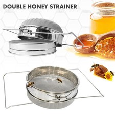 Honigsieb Doppel-Sieb 24cm Tolegano Edelstahl Bienen Honig Filter Bienenzucht