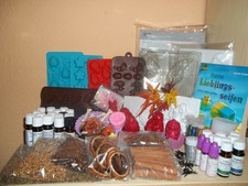 Seife Seifen Kerzen Gips gießen Konvolut Silikonformen Gießformen Hobbyaufgabe 