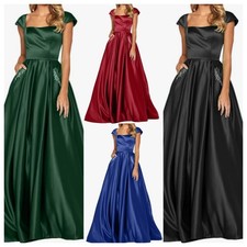 Damen Hochzeits Festliche Kleider Lange Abendkleider Silvester Kleider A-Linie