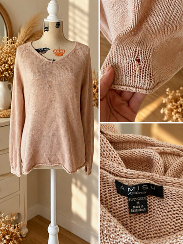 Amisu damen strickpullover - amisu, uni