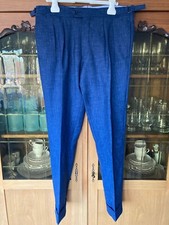 Trousers: brand "Scavini": VBC 100% high twist wool blue