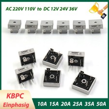 Einphasig Brückengleichrichter KBPC AC220V-DC12/24V 10/15/20/35/50A Diodenbrücke