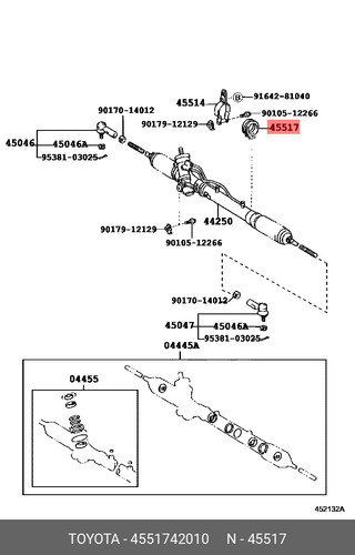 Genuine steering rack - oe,