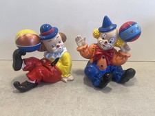 2 Vintage Clown Figuren