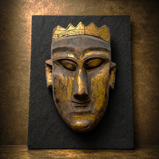 Große Buddha Maske aus Holz