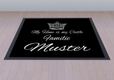 FM 008 Fußmatte mit Wunschname Wunschtext personalisiert My Home + Krone
