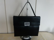 Vintage 70er Tasche schwarze Handtasche  Kellybag  Skai Kunstleder
