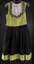 Damen Trachten Dirndl ärmellos Schwarz, Grün ca. Gr. 38 v. Tramontana