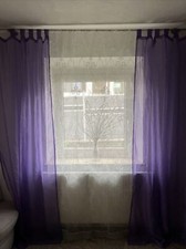 3 tlg. Gardinen  set 245 lang Lila