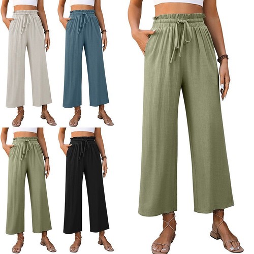 Damen leinenhose weit - leinenhose, sommer