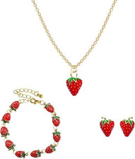 Erdbeer Kinder Schmuckset