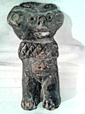 Präkolumbisch,Mann+Frau,kl.Ton-Keramik Figur,zweiseitig,Replik?L9cm