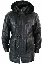 Herren Lange Lederjacke mit