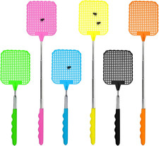 Bunte Fliegenklatschen ausziehbar Kunststoff 6 Stück für Fliegen Mücken Insekten