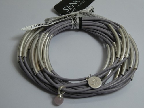 Armband leder rose quartz - leder,