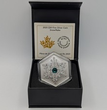 Kanada 20 Dollar 2025 Silber Schneeflocke Snowflake Reverse proof green crystal