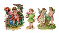 Alte Glanzbilder Oblaten Scaps Engel Amorette... max.8cm  Rar!!