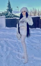 Weiß Leder Overknee Boots