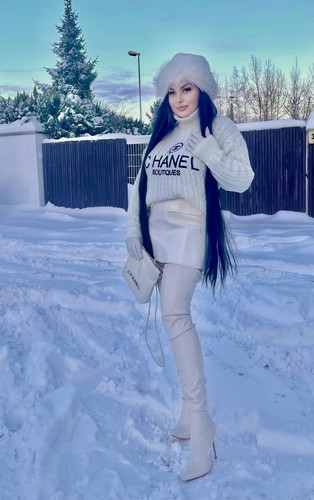Weiß leder overknee boots - weiß,