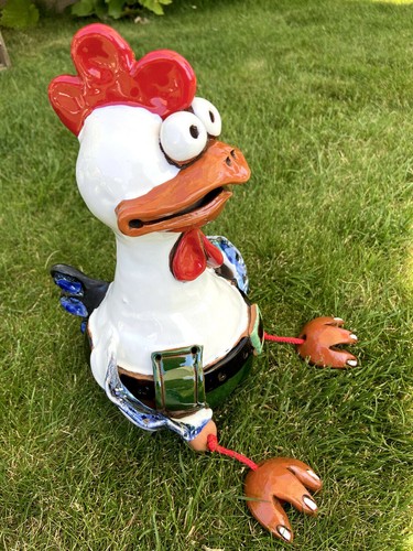 Hahn keramik huhn heckengucker - keramik,
