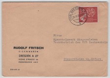 DDR Nr. 275 EF Brief DRESDEN 26.10.50 nach GISPERSLEBEN über ERFURT [074]