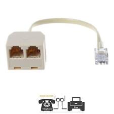 1 Telephone Splitter, RJ11 6P4C 1 Male to 2 Female Adapter, F6J6 T7Z7