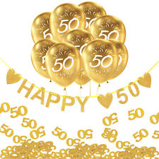 50. Geburtstag Goldene Hochzeit Deko Set - Girlande + Luftballons + Konfetti
