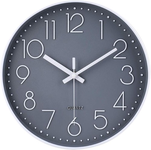 Wanduhr quarz 30cm - quarz, grau