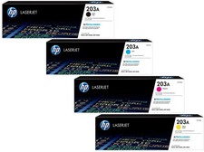 4x ORIGINAL HP 203A TONER SET - CF540A CF541A CF542A CF543A - LASERJET PRO M254