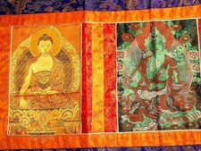 Buddha Wandbehang Thangka [78x35cm] Stoffbild Wandbild