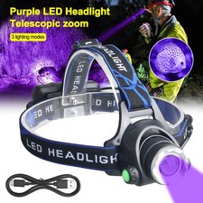 395nm UV LED Stirnlampe Lila