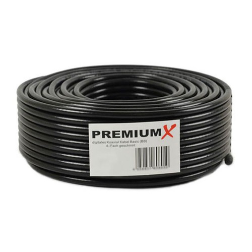 50m koaxialkabel schwarz 135db - schwarz,