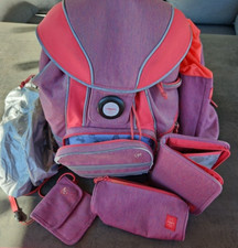 Lässig Schulranzen Set 5-tlg. Turnbeutel, Mäppchen, Portemonnaie mélange pink