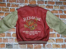 *REDSKINS VINTAGE LEDERJACKE*DRAGON TEDDY BY RDS*ROT*GR: XXXL*TIP TOP