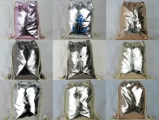 Metallic Beuteltasche Rucksack Hipster Turnbeutel Sport Gym Bag GLANZ LACK
