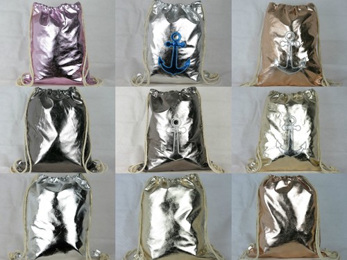 Metallic beuteltasche rucksack - beuteltasche,
