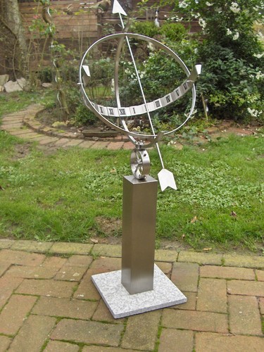 Edelstahl sonnenuhr mit säule - mit,