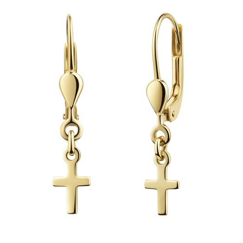 Kreuz ohrhänger gold 333 - ohrhänger,