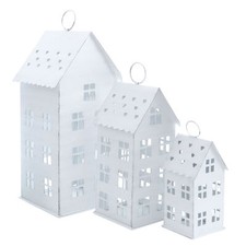 Metall Haus Laterne 3er Set