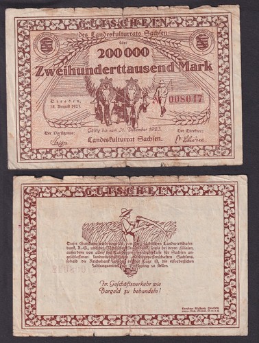 Banknote inflation 200000 mark - 200000,