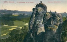 Ansichtskarte Sächs. Schweiz Der Mönchstein bei der Bastel Kletterfels (Nr.9027)