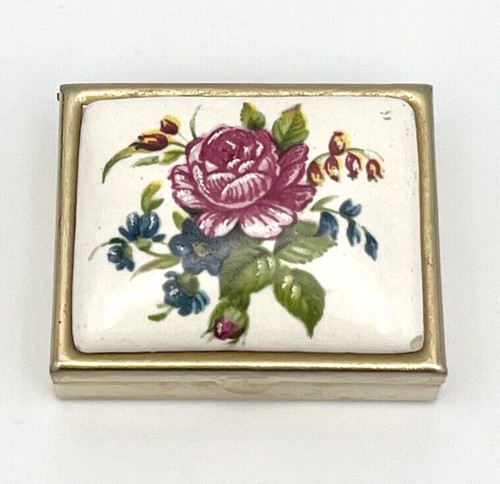 Vintage pillendose blumen - pillendose,