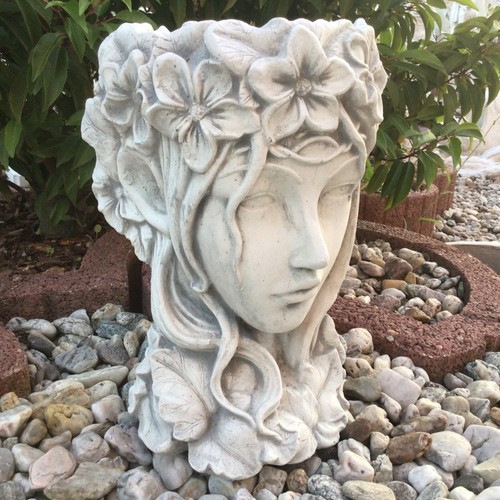Steinfigur mädchen kopf zum - mädchen,
